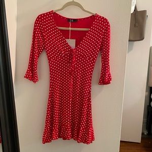Red Polka Dot Missguided dress -NWT